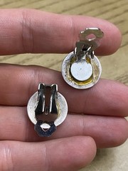 Vintage Native Estate 925 Sterling Silver Signed Clip On Earring