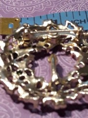 Vintage Christmas Holiday Wreath & Candle Brooch Pin