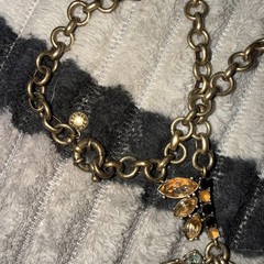 Vintage J. Crew Bib Necklace Yellow And Brown Glass Stones. A Statement Necklace