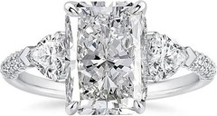 4 Ct Radiant Cut Lab Created Diamond Bridal Wedding Ring Set 14K White Gold FN