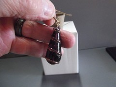 1 Pair Old Dangle Drop Big Glass Purple Teardrop 1.5″in