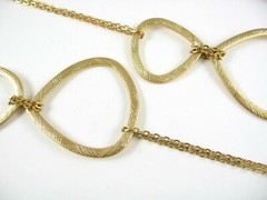 A.N.A Vintage NECKLACE Rounded Triangles Goldtone Designer Signed Tags Ana 36″