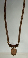 Antique Victorian Cameo Neckace Wide Chain Gorgeous Estate Jewelry