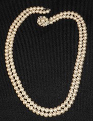 Marvella Pearl Set Necklace Earrings Case Signed Vintage