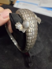 ANTIQUE 925 STERLING SILVER ALLIGATOR CUFF BRACELET ARM BRACELET 2.48 OZS