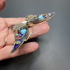 Metropolitan Museum Art Butterfly Cleo Brooch Sterling Silver 3.25″ MMA 1992