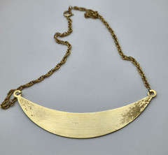 Vintage Black Floral Cloisonne Collar Necklace 17 in Gold Tone Taiwan