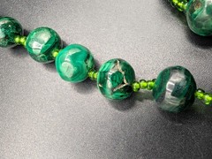 Vintage Malachite Graduated Beads Necklace