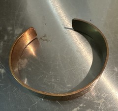 Vintage Copper Tone Floral Etched Adjustable Cuff Bracelet