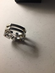 VTG Michael Valittuti 3ct CZ Tension Set NH Stainless Steel Square Band Ring SZ9
