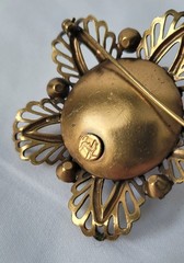 Lovely Vintage Joseff of Hollywood 1950s Blue Stone Floral Brooch -Signed!