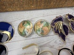 Vintage 1980s 1990’s Enamel Pierced Earrings Lot Of 16 Unmarked