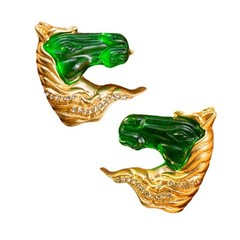 Vintage Heavy Industry Personalized Horsehead Earstuds Vintage Earrings