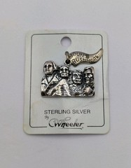 NOS Wheeler Mfg Co. Vtg Sterling Silver Mount Rushmore South Dakota 925 Charm