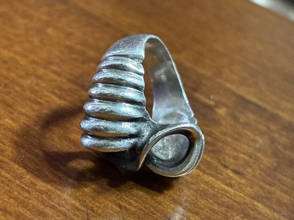 Vintage Taxco Statement Ring Sterling 925 Chunky 13.5g Brutalist Modernist 8.5