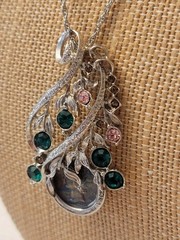 Vintage Necklace With 1945 Mercury Dine Set In A Silvertone Rhinestone Pendant