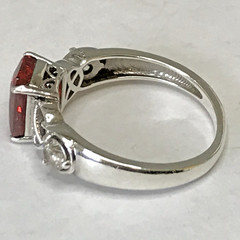 Vintage Sterling Silver Red Garnet Ring Sz6.75 3.3grams