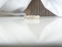 Vintage Hawaiian Sterling Silver Plumeria Eternity Band Ring Size 10