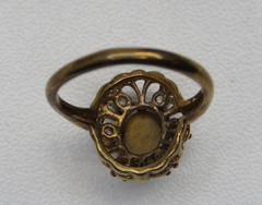 Vintage Uncas Mfg Co 14Kt HGE Electroplated Ladies Tiger Eye Size 6 Ring
