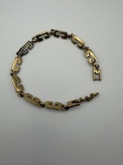 Adorno Gold Tone Link Bracelet Rhinestone Accent Geometric Vintage 7.75”