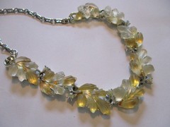 Signed Lisner Lucite/Plastic Leaf Necklace