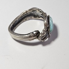 ESPO Vintage Sterling Blue Turquoise Scrollwork Wrap Ring Currently Sz 7