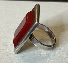 Sterling Silver Ring Jasper Stone ATI 925 Mexico Oversized 8.5