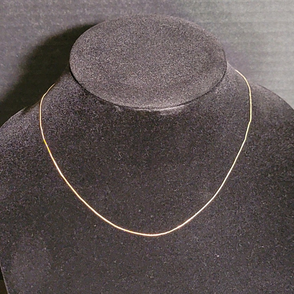 Vintage Delicate 1/20 14K GF Herringbone Necklace 16 Inch 0.7mm Very Thin
