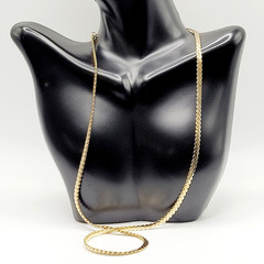 Serpentine Style Shiny Gold Tone Chain Necklace Womens Mens Vintage 24 inch