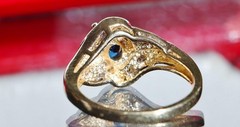 14k yellow gold 1.15ct natural diamond sz 7.5 ring sapphire vintage heated 5.3gr