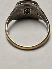 Vintage 19k Gold Sterling Jostens Ring With Gem