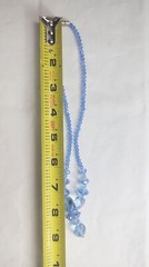 Vintage Beaded Necklace Light Blue Faceted Beads Hearts Magnetic Clasp Jewelry