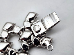 VINTAGE STERLING SILVER MARKED LIND-GAL RHINESTONE BRACELET & SAFETY CH. 32.8 GR