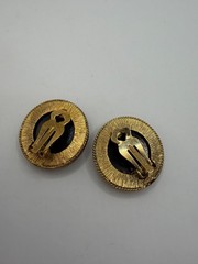 Vintage Les Bernard Multi Strand Necklace & Clip Earrings Set Gold Tone