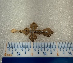 Vintage East European 14k (585) Rose & White Gold Cross Pendant