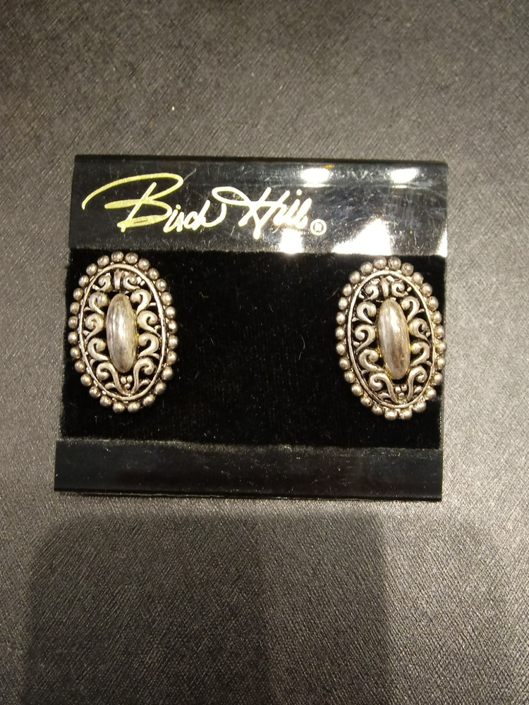 Old Stock Birch Hill Silver Plated Filigree Oval Earrings