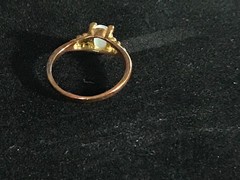 Vintage Victorian Style Ring Copper Brass Moonstone Size 8