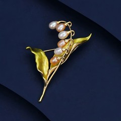 Vintage Style Lily of the Valley Brooch Elegant Flower Pin Suit Accessories