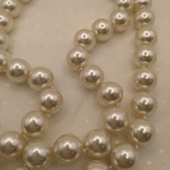 VINTAGE SIGNED GRAZIANO HAND KNOTTED FAUX PEARLS 61-64.5” CLASSY NECKLACE READ*