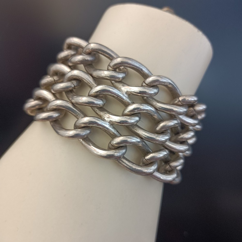 Industrial Machinery Chunky Chain Bracelet Brutalist Heavy Massive Statement VTG