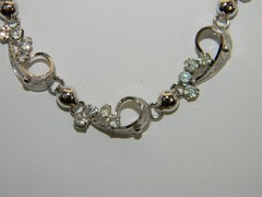 Vintage Sorrento Sterling Rhinestone Filigree Necklace