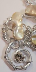 Jeff Lieb Statement Necklace Swarovski Crystal Shell Abstract Art Boho Signed