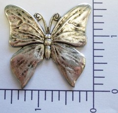 35294 Matte Silver Oxidized Butterfly Brass Jewelry Finding