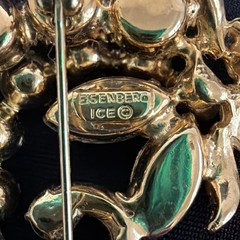 Vintage Signed Eisenberg ICE Brooch Pin & Clip Earrings – Original Box -stunning