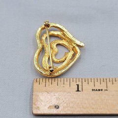 Vintage Triple Heart Danecraft Brooch Gold Plated 1.25″