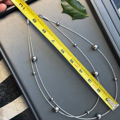 Vintage Modernist Floating Atomic Sphere Cable Necklace Estate Industrial Estate