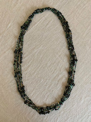 Vintage Multi-Strand Endless Seed Bead Necklace, Hand-Strung, Boho Layered Style