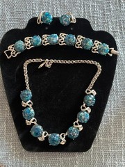 Vintage Estate Signed CORO Pegasus Confetti Thermoset Necklace Bracelet Earrings