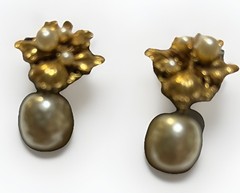 Miriam Haskell Pearl Drop Earring Baroque Screw-Back Vintage