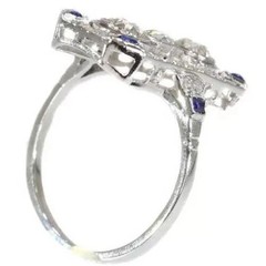 4.55Ct Art Deco Style Lab Created Diamond Engagement 14K White Gold Finish Ring